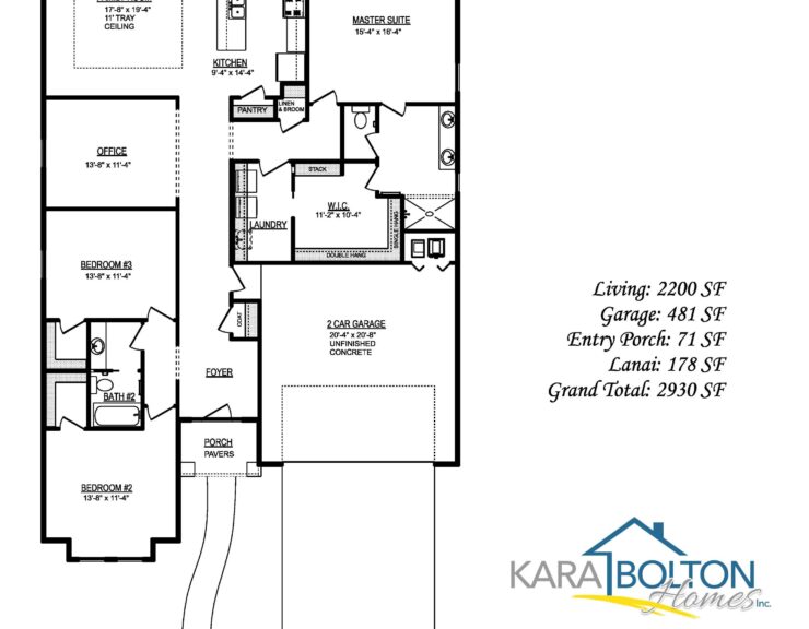 Floor plan for a Chateau Collection style home for sale now at Fairway Pointe.