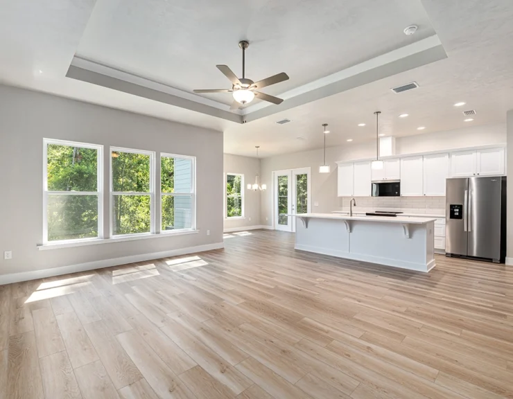 Living room of new construction home in the Gainesville area