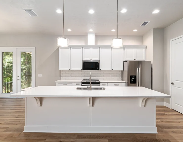 Open-concept kitchen in new construction home