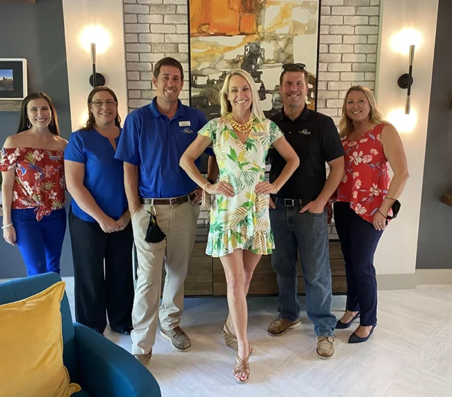 Kara Bolton with industry collaborators.